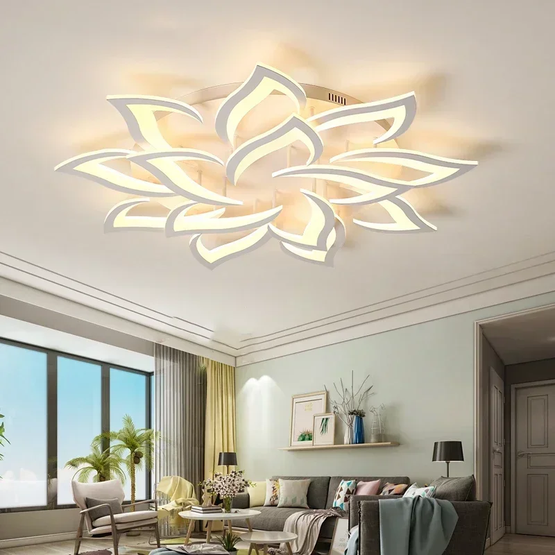 Interior Design Living Room And Kitchen - Designer LED-bloemblaadjeskroonluchter Woonkamer Slaapkamer Keuken Moderne