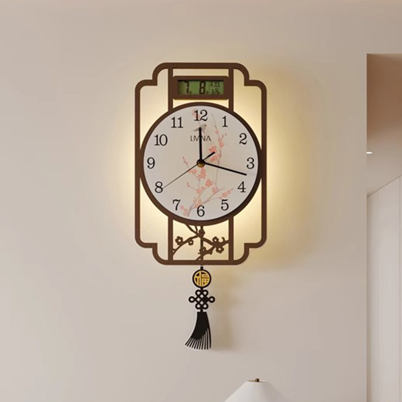Interior Design Living Room And Kitchen - Digitale luxe wandklokken woonkamer vintage interieur