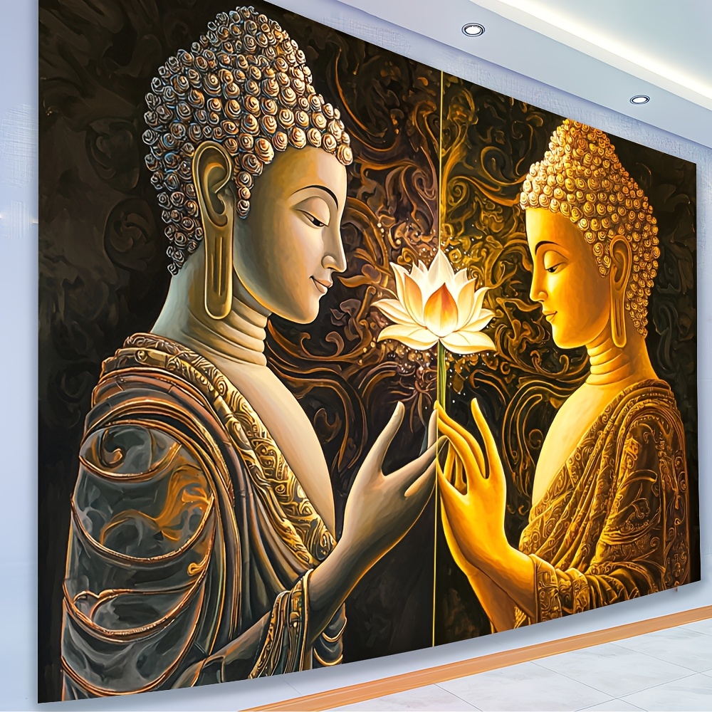Interior Design Zen - Boeddha Lotus Wandtapijt Spirituele Kunst Decor