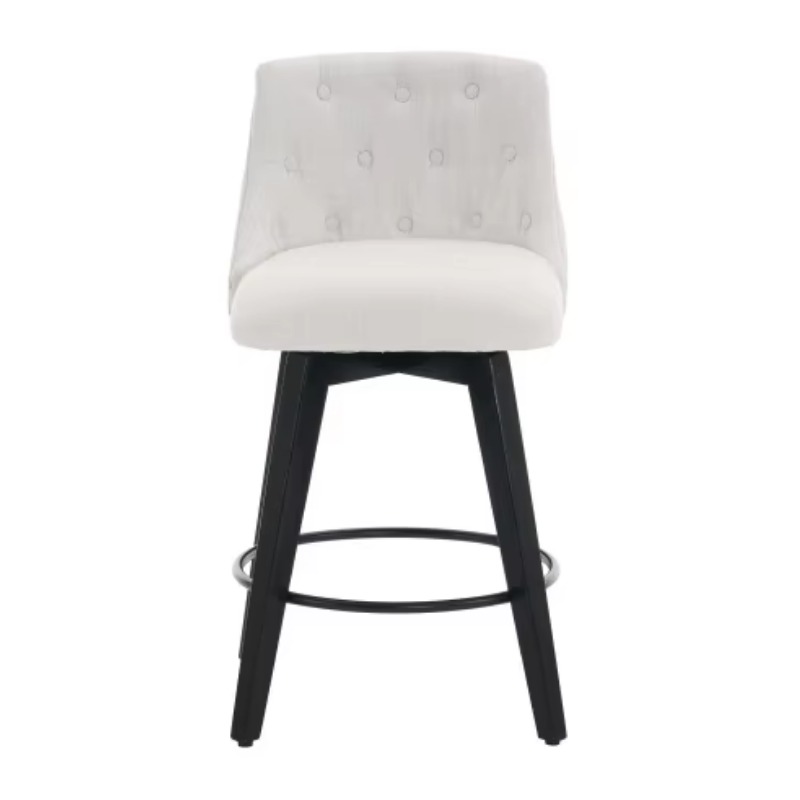 Interior Design Living Room And Kitchen - Moderne stoffen barkruk met zwarte poten,