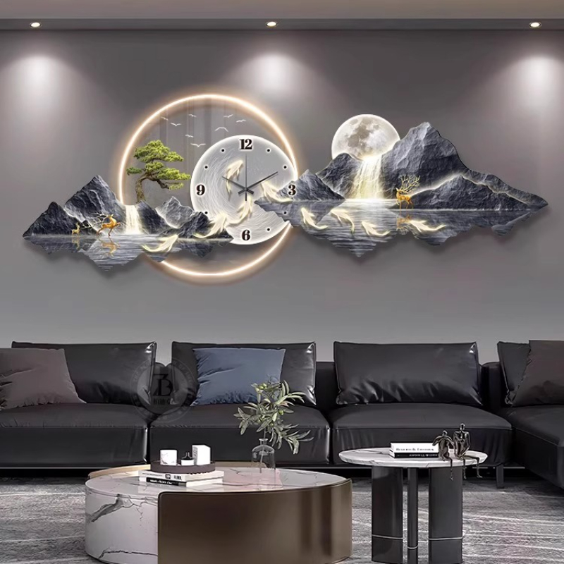 Luxe lichte wandklok woonkamer - Interior Design Living Room And Kitchen recensie en prijs