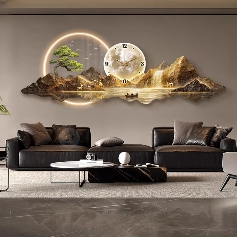 Luxe lichte wandklok woonkamer - Interior Design Living Room And Kitchen recensie en prijs