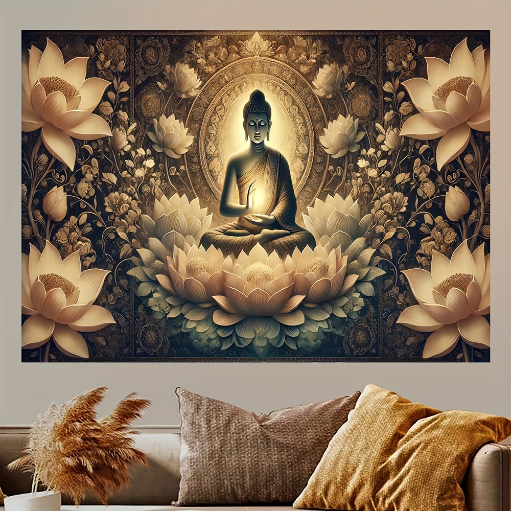 Boeddha Lotusbloem Wandtapijt  - Interior Design Zen recensie en prijs