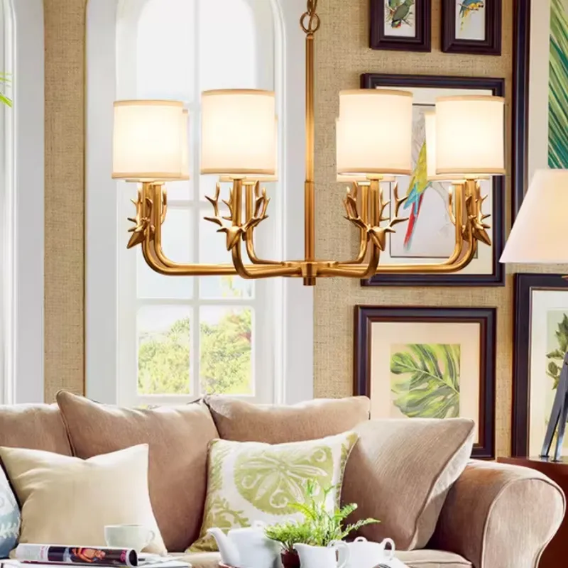 Koperen kroonluchter voor woon - Interior Design Living Room And Kitchen recensie en prijs
