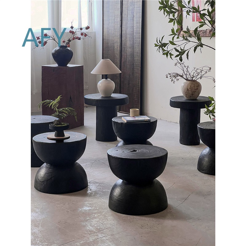 Gecarboniseerde houten kruk vo - Interior Design Zen recensie en prijs